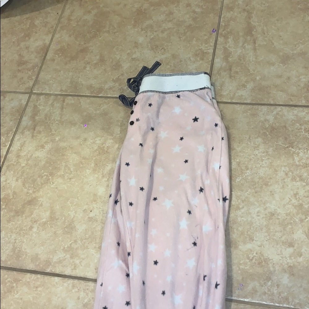 light pink with white and black stars pj pants